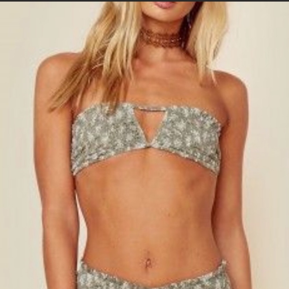 Blue life I’m with the bandeau smocked top $75